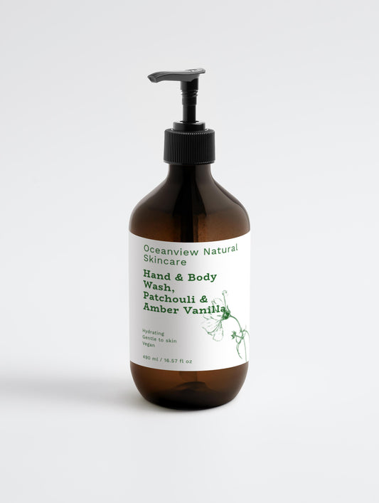 Hand & Body Wash, Patchouli & Amber Vanilla 490 ml